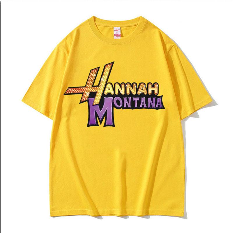 New Hannah Montana Logo T Shirt Men Women Summer Casual Short Sleeve Tee Shirt Unisex Fashion Aesthetic Trend Tshirt Streetwear