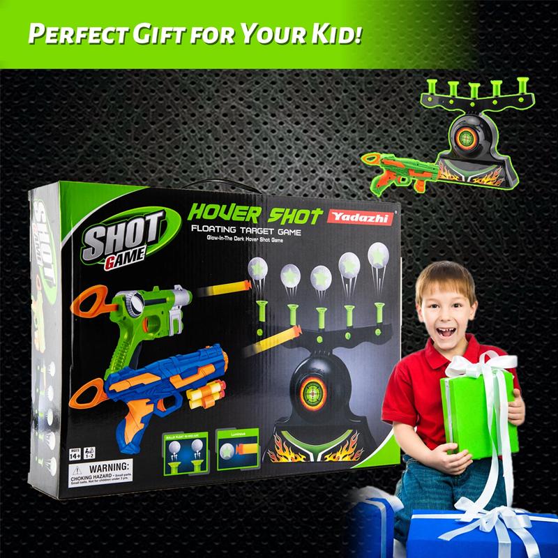 Luminous Electric Suspended Target Children's Shooting Competition Soft Elastic Sponge Toy Gun Set Outdoor Sports Toy Gift