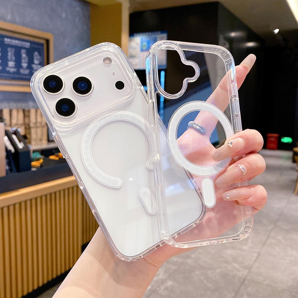 New Clear for MagSafe Case For iPhone 17 17 Air 17 Pro 17 Pro Max Shockproof Wireless Charging Cover with Magnetic Feature