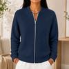 Cardigan lavorato a maglia da donna con zip frontale, manica lunga, colore, giacca casual