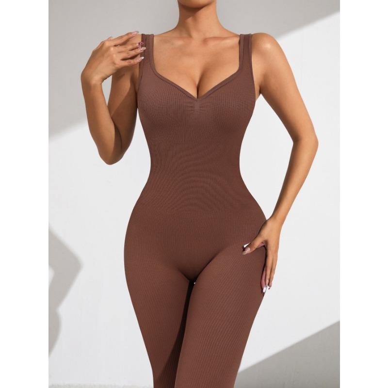 sexy v-neck elasticity Gym Jumpsuit Women's Fitness Sets Sports Overalls for Woman Tracksuit Yoga Clothing long pants Workout Sportswear