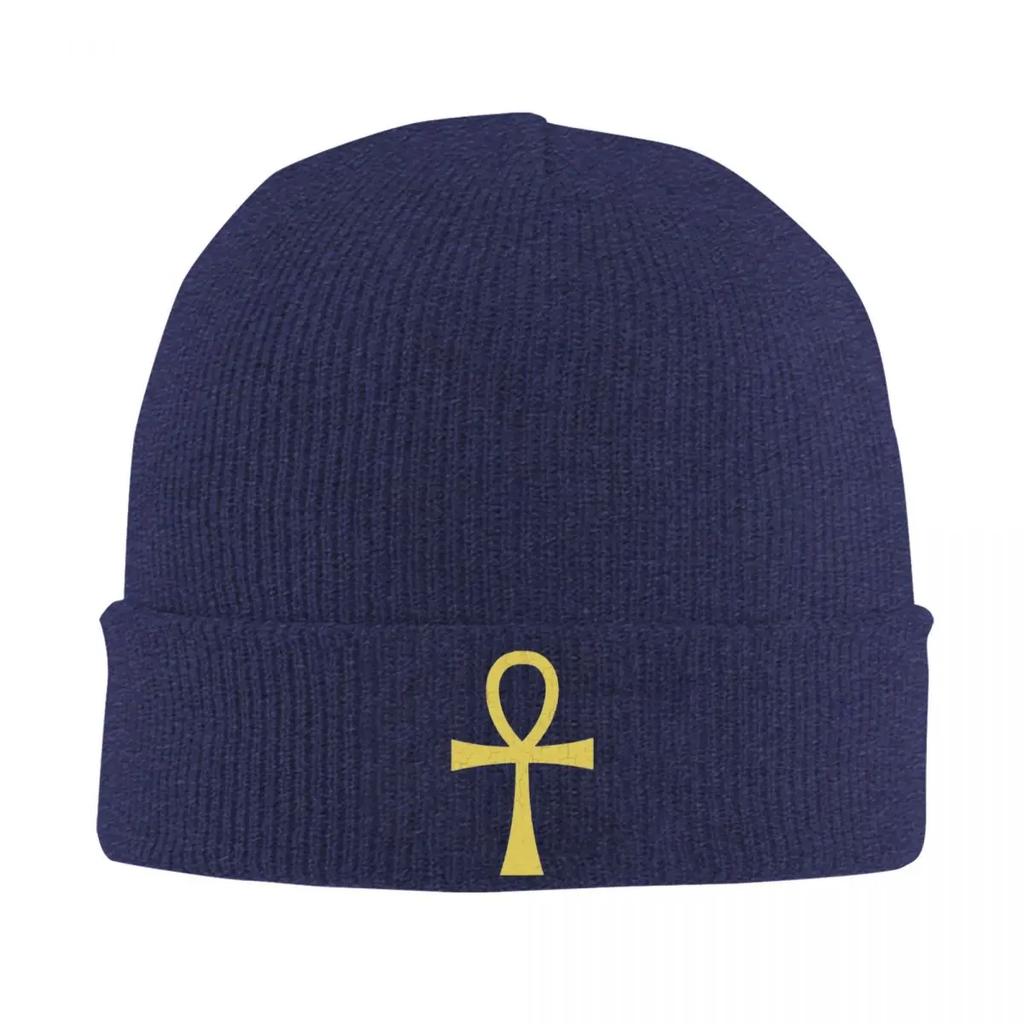 Ancient Egyptian Symbol Ankh Key Of Live Hats Autumn Winter Skullies Beanies Baggy Cap Unisex Women Acrylic Knitted Hat