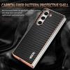 Z Fold7 Fold 6 for Carbon Fiber Pattern Case for Samsung Galaxy Z Fold 7 6 5 4 3 5G Electroplated Frame Back Phone Cover Etui