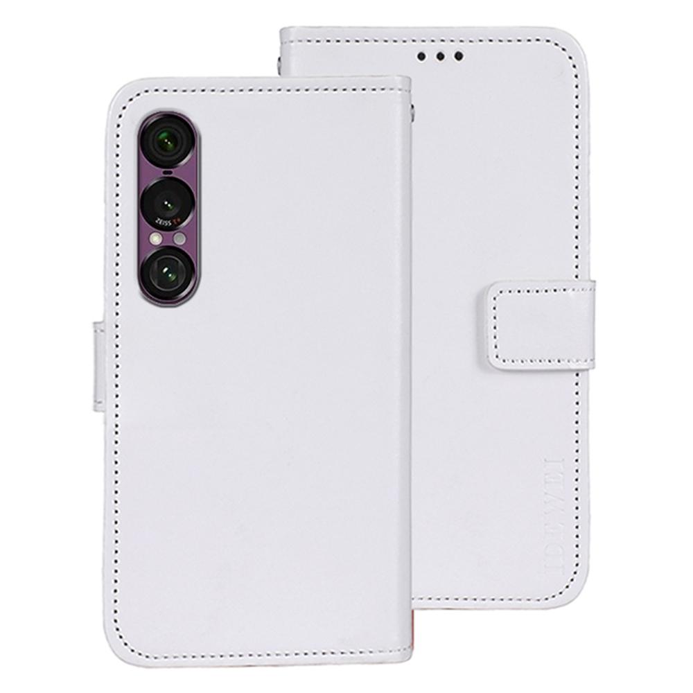 

IDEWEI For Sony Xperia 1 VII Stand Case Crazy Horse Texture Leather Phone Cover White