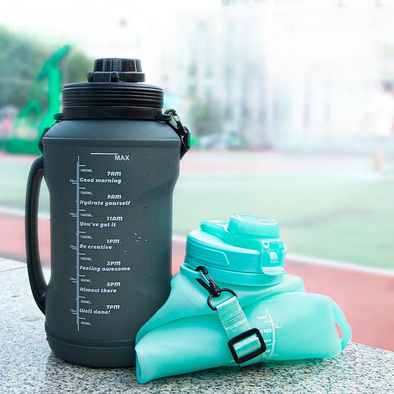 

Чашка для воды большой емкости для занятий спортом на открытом воздухе, кемпинга, 2 л, складная силиконовая чашка