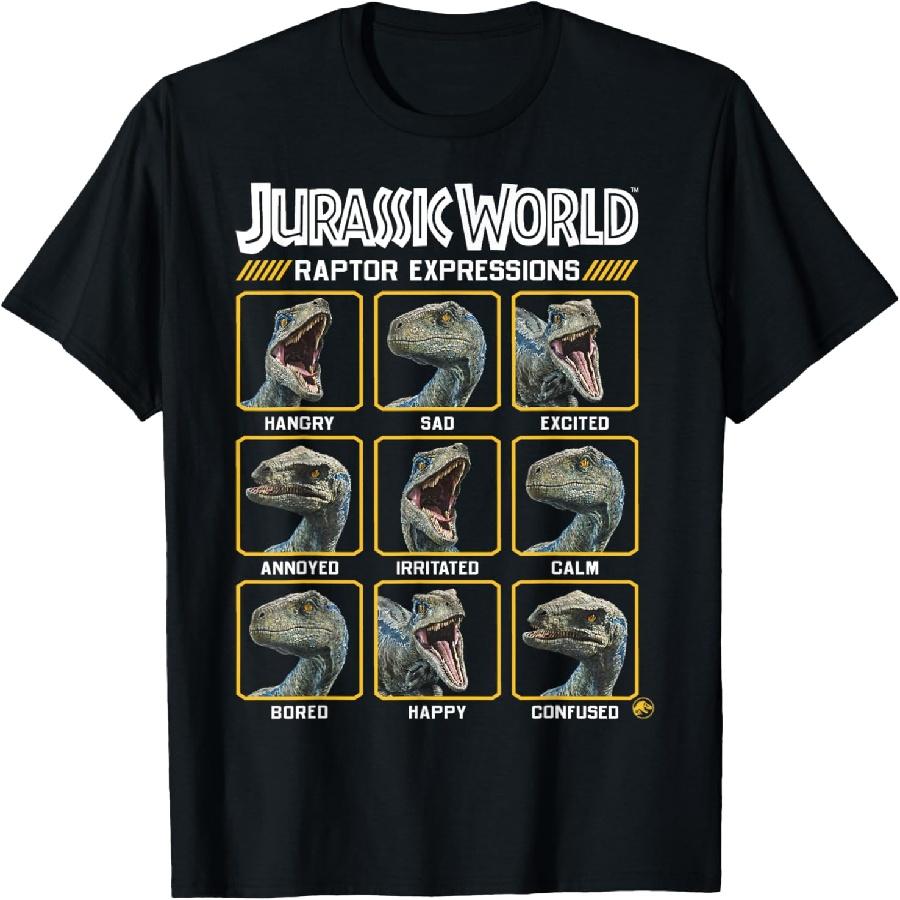 

Jurassic World Two Blue Raptor Expressions Graphic Short Sleeve T-Shirt XXXXXL чорний