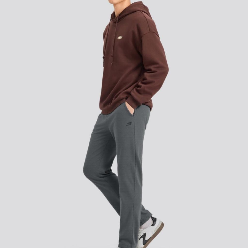 Skechers Basic Sports Series Mid-Rise Elastic Knit Casual Pants Men bottoms Smoky-Gray P425M132-013P