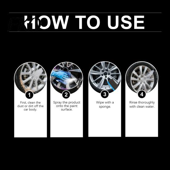 Rust Removal Spray Wheel Remover for Car Rims, 120ml Metal Iron Particle PH Neutral Cleaner with Color Reaction,PH Non-Acid, Restores