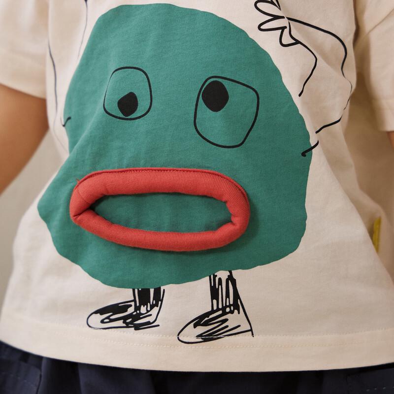 Papa Little Monster Kids' Cotton Short Sleeve T-Shirt
