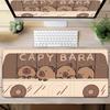 Capybara Mauspads Tastaturmatte Tisch 80x40cm Schülerschrank Gamer Schreibtisch Mauspads Teppichmatten Knitterfrei Rutschfest Schreibtischmatte