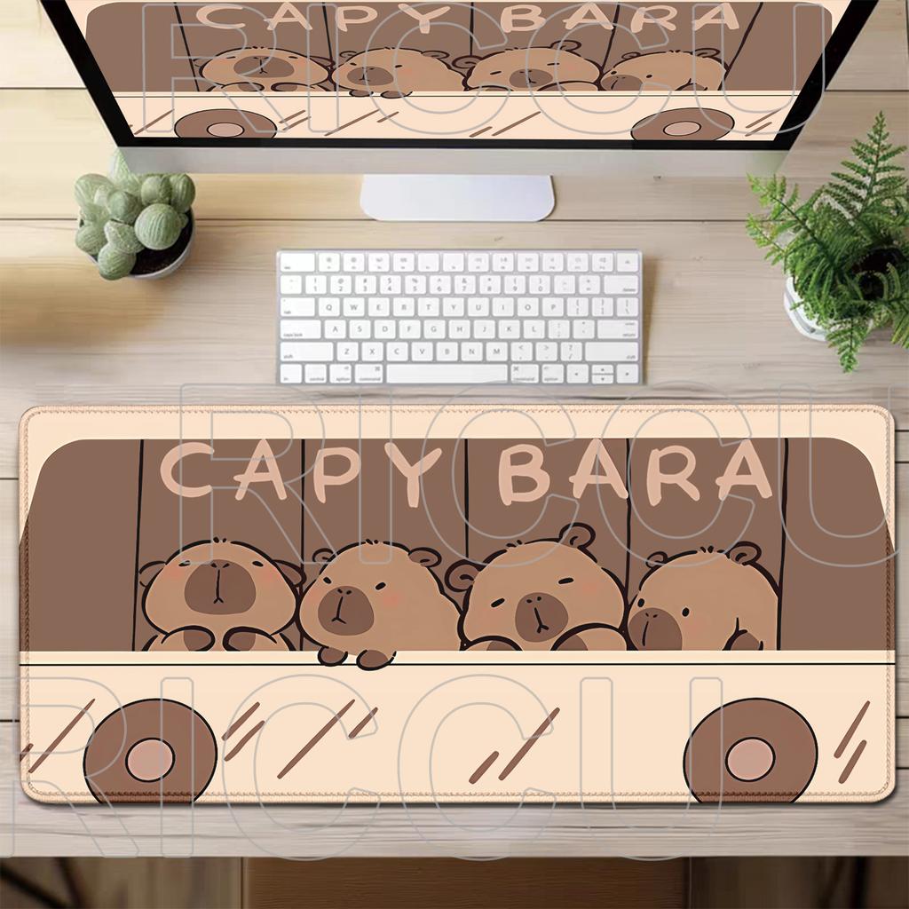 Capybara Mauspads Tastaturmatte Tisch 80x40cm Schülerschrank Gamer Schreibtisch Mauspads Teppichmatten Knitterfrei Rutschfest Schreibtischmatte