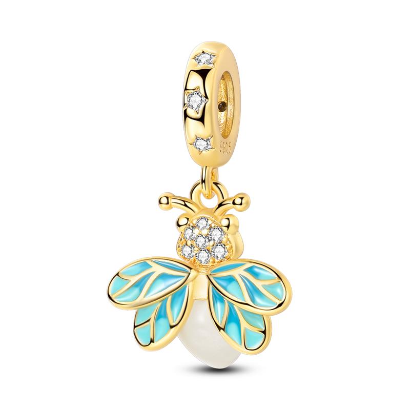 Warm Copper Butterfly Spring Bouquet Charm Beads Suitable Fit Pan Original Bracelet Diy Jewelry Gift