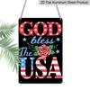 2D Flat, Decorative Sign & Plaque, Metal Sign, Retro Sign for Wall Decor, Funny Signs, 'God Bless The USA' Patriotic Wall Art Plaque with American