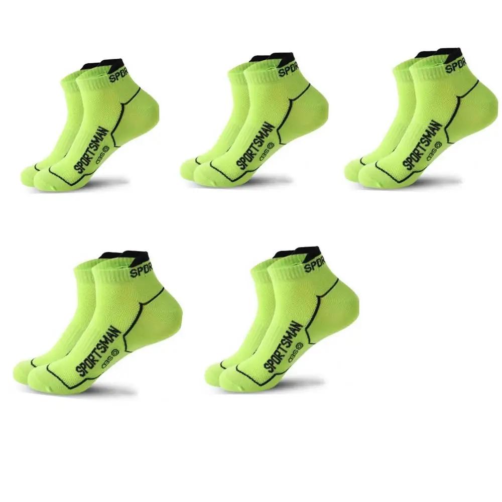 

5 пар/лот мужские хлопковые носки спортивные дышащие низкие носки до щиколотки впитывающие влагу пот повседневные носки для бега на велосипеде EU38-45