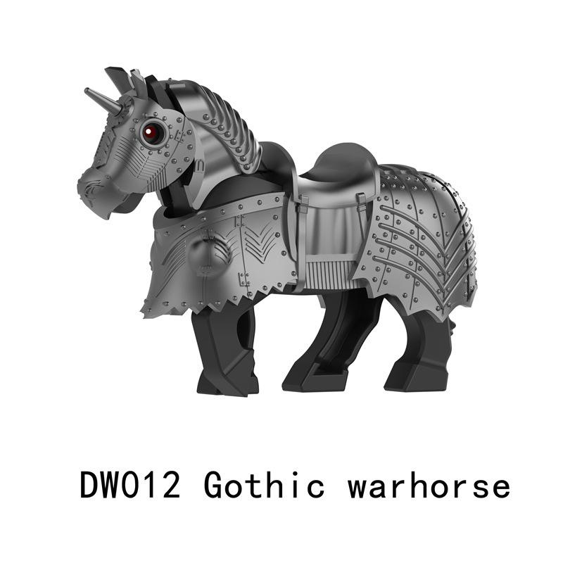 Medieval Accessories Building Blocks Soldiers Weapons Military Flags Mount War Horses Orc Mount Flags Wolf Bricks Kids Toys Gift