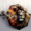 1pc Lion's Crown Amidst Celestial Flames Pattern Automatic Umbrella is Fashionable and Good-Looking,  Suitable for Travel and Daily UseW059