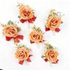 High-End Orange Artificial Rose Corsage for Weddings & Business Events