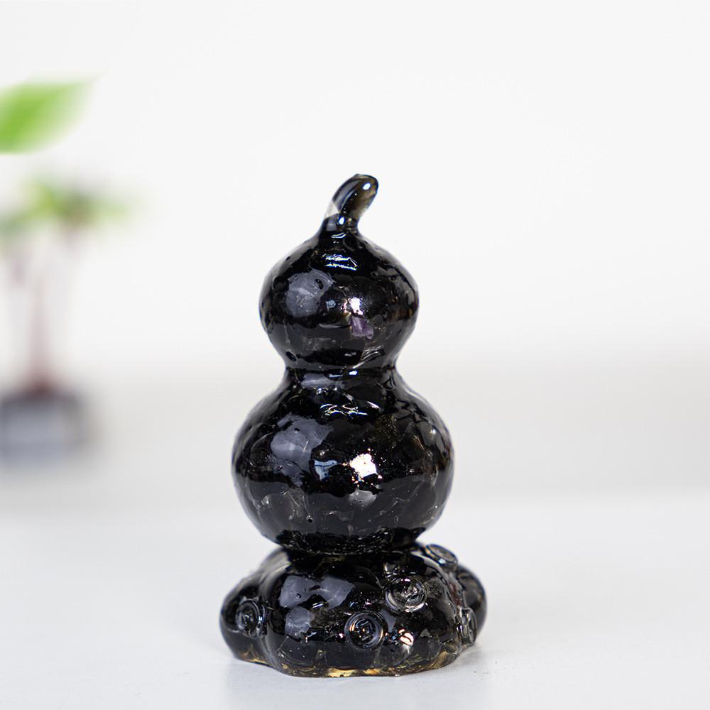 Resin Filled Natural Crystal Gourd Ornaments For Home Decor Gift Ideas