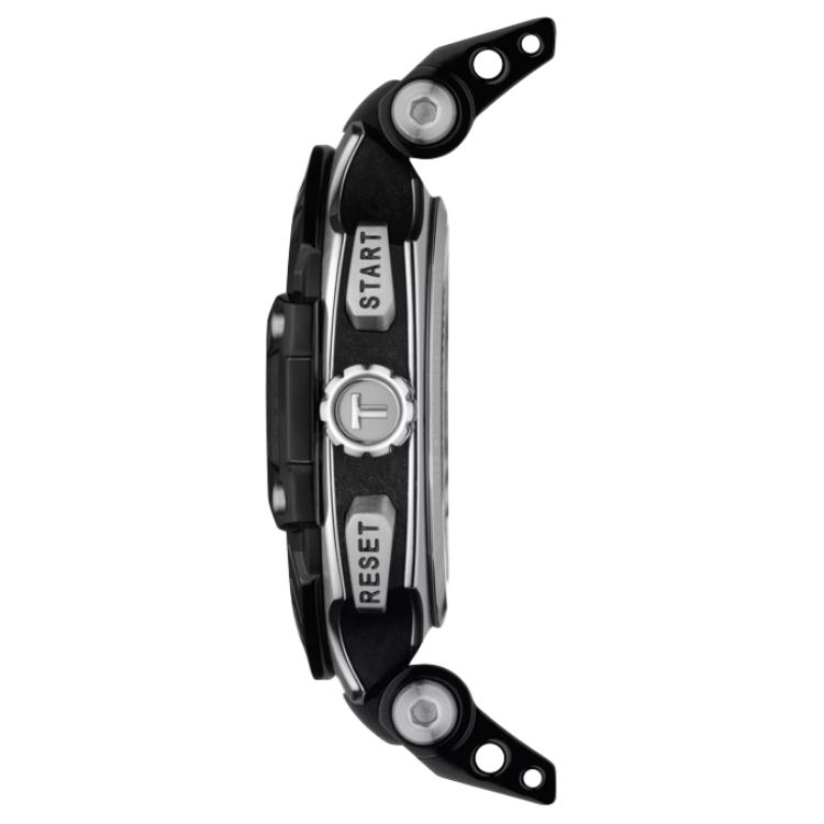 Tissot Quartz Movement Men's Watches Watch 47.6mm Black Dial Stainless Steel Case Rubber Strap T115.417.27.051.01