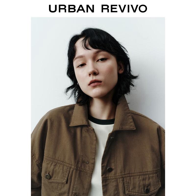 UR Women's Retro Color-block Faux Two-piece Jacket