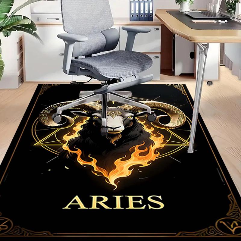 1PC Aries Goat Non-Slip Floor Carpet Compatible for Office&Living Room&Bedroom&Dining Room - Flat- Soft & Pattern, Vibrant Colors-W252
