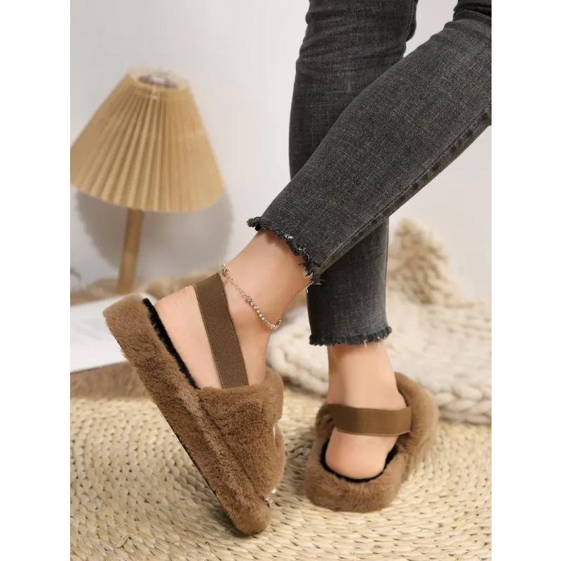 Warm Winter Slippers Fashion Women's Plush Thick-soled Flat Indoor Women's Slippers Non Slip Comfort Bedroom Slippers