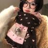 Korean-style double-sided knitted scarf for women, winter, high-end, atmospheric, thickened, warm, wool neck warmer