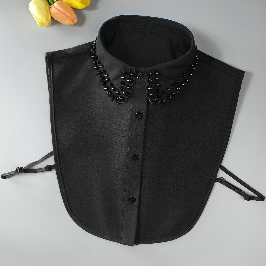 Perfect Match 1 Piece Of Exquisite Beaded And Diamond-Studded Women'S Detachable Collar, New Style With Shiny Rhinestones, Half-Shirt Fake Col