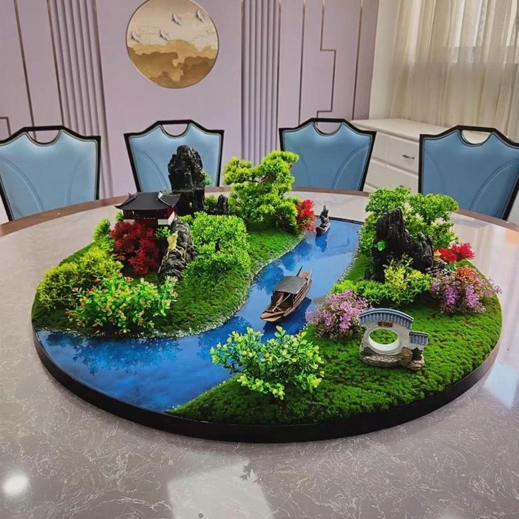 Best-selling Dining Table Flower Arrangement, Hotel & Restaurant Decor, Large Round Ornaments, Miniature Landscape Tree