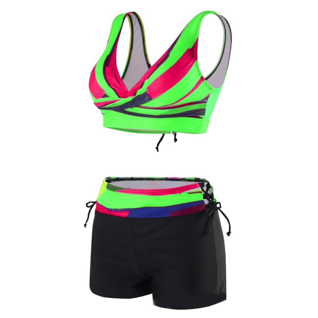 Women's Split Fashion Sexy Bikini Printed With Chest Pad No Steel Bra Swimsuit