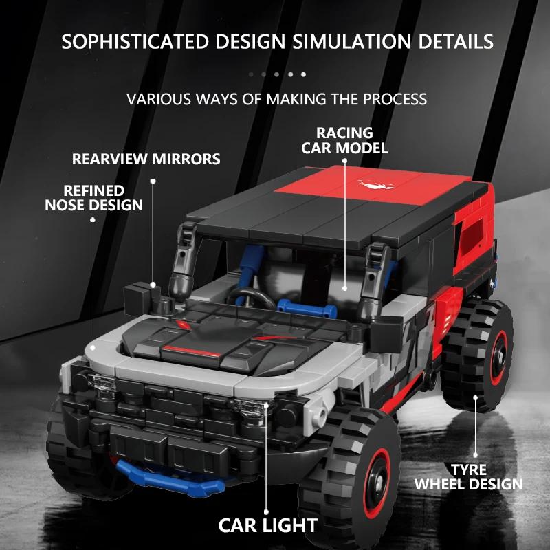 Non-Toxic 438Pcs Off Road Rally Car Building Blocks City Suv Racing Vehicle Model Moc Bricks Educational Diy Toys For Kids Holiday Gifts