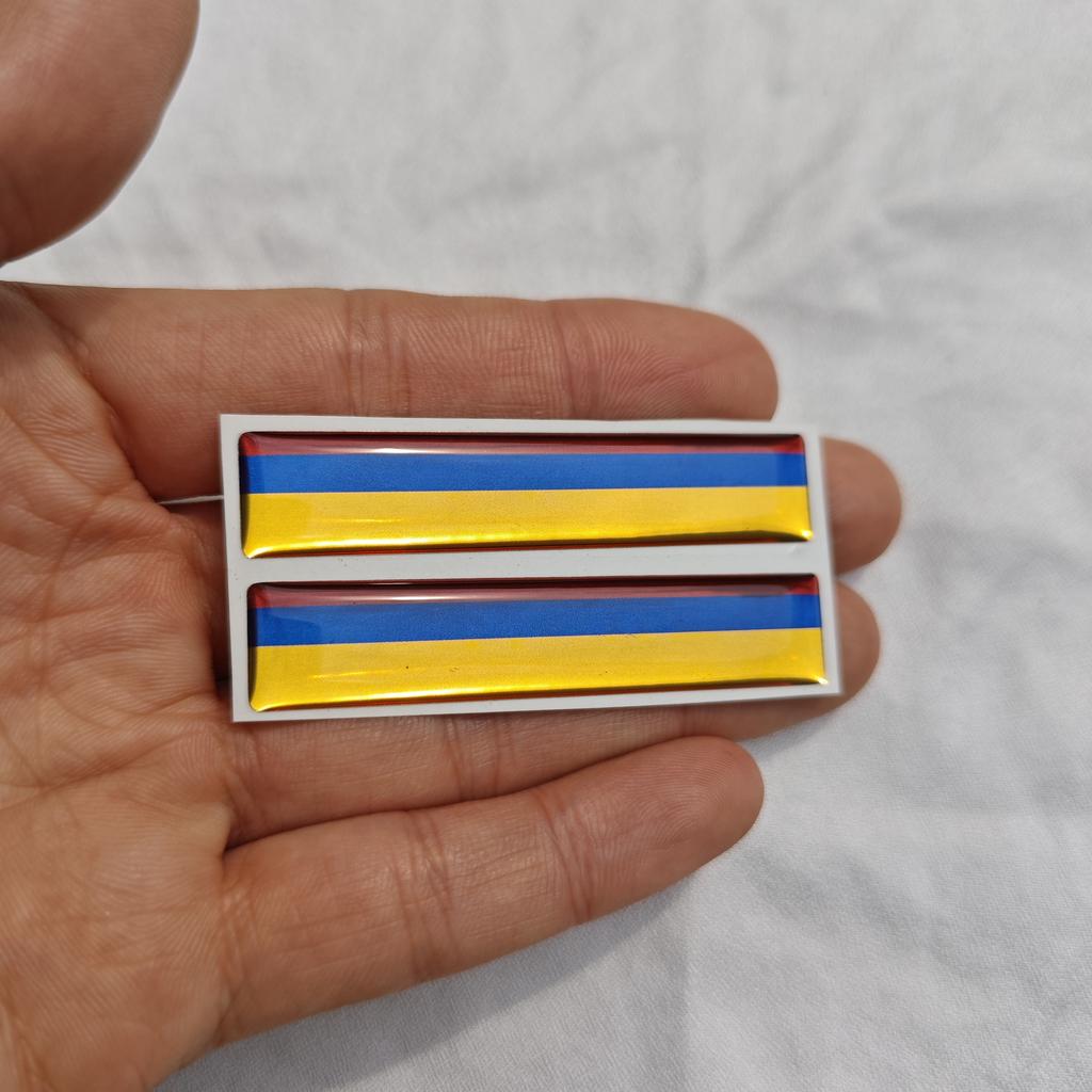 2 Colombian flag style car badges, car seat handle badge stickers, suitable for all car decoration accessories - car stickers