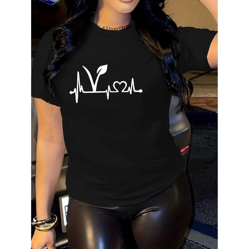 European Size European Size Pattern Theme Printed Fit Round Neck Fashion Women'S Short Sleeve