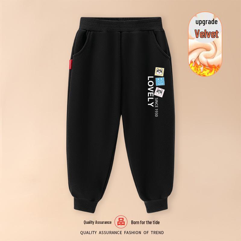 Boys  Plush Lined Lambswool Joggers – Warm Winter Pants for Medium to Large Kids 130 cm