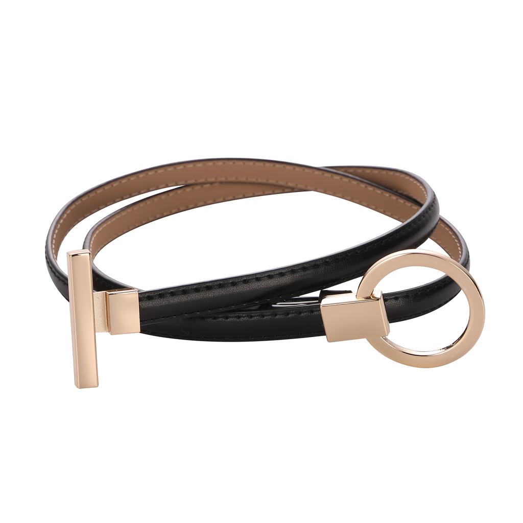 Simple Women Leather Belt Fashion Metal Buckle Slim Belt Adjustable Skinny Waist Belt for Dress,Jeans,Coats&Pants