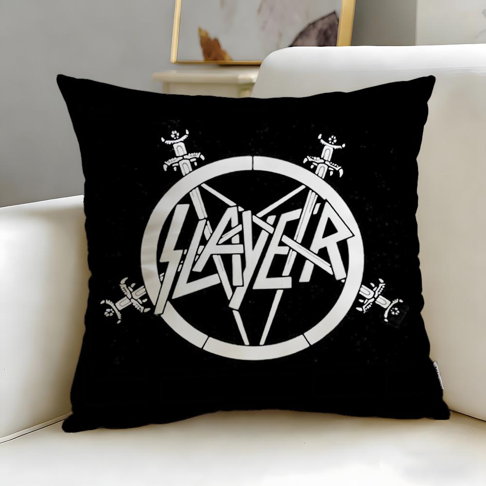classic band Slayer Cushion Cover Soft & Easy-Wash Pillow Case – Versatile for Couch, Bed, Travel and Office