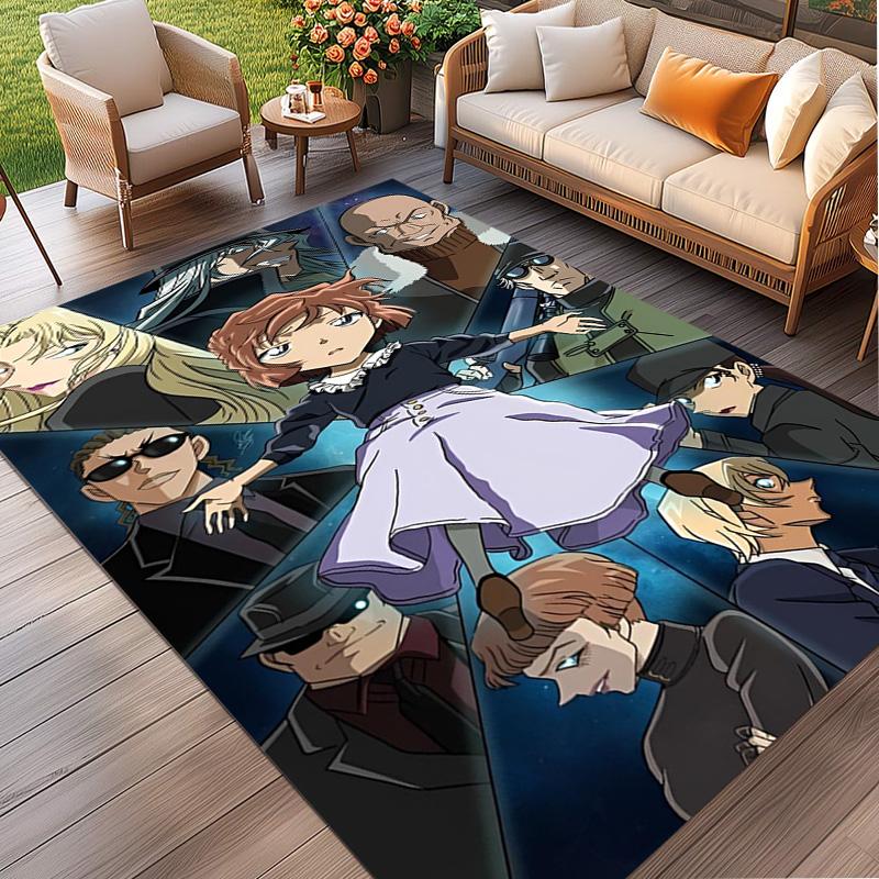 Detective Conan Print Rug, Washable Floor Carpet, For Entryway Dorm Laundry Room Office Study, Home Decor Birthday Christmas Gift