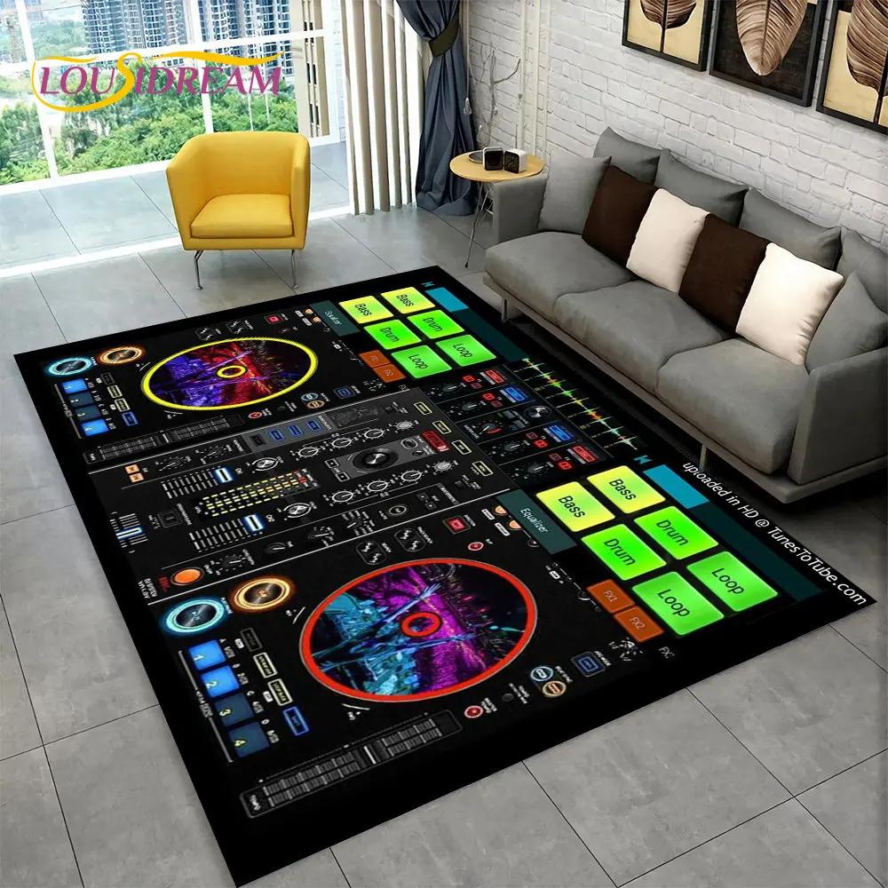 3D DJ Music Screen Keyboard Area Rug,Carpet Rug for Living Room Bedroom Sofa Doormat Hallway Decor,Sport Yoga Non-slip Floor Mat