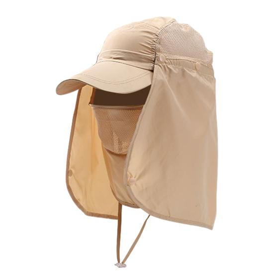 

Шляпа для рыбалки Yousheng, солнцезащитная шляпа с широкими полями и дышащей сеткой, с шалью, для активного отдыха на природе, для велоспорта, солнцезащитный козырек хаки