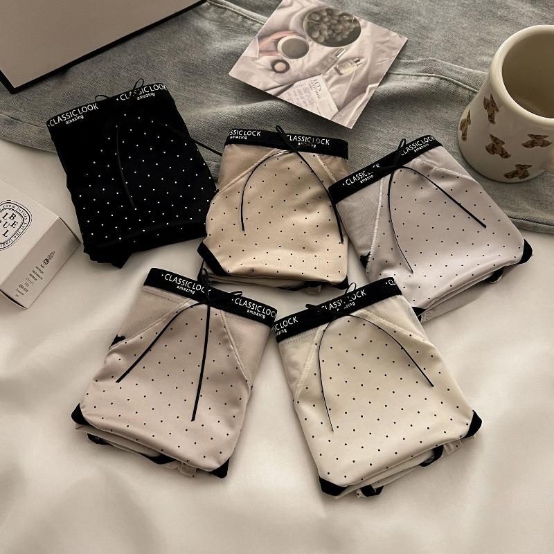 Lady Summer New Style Sexy Pure Desire Lace Bow Net Gauze Satin Briefs