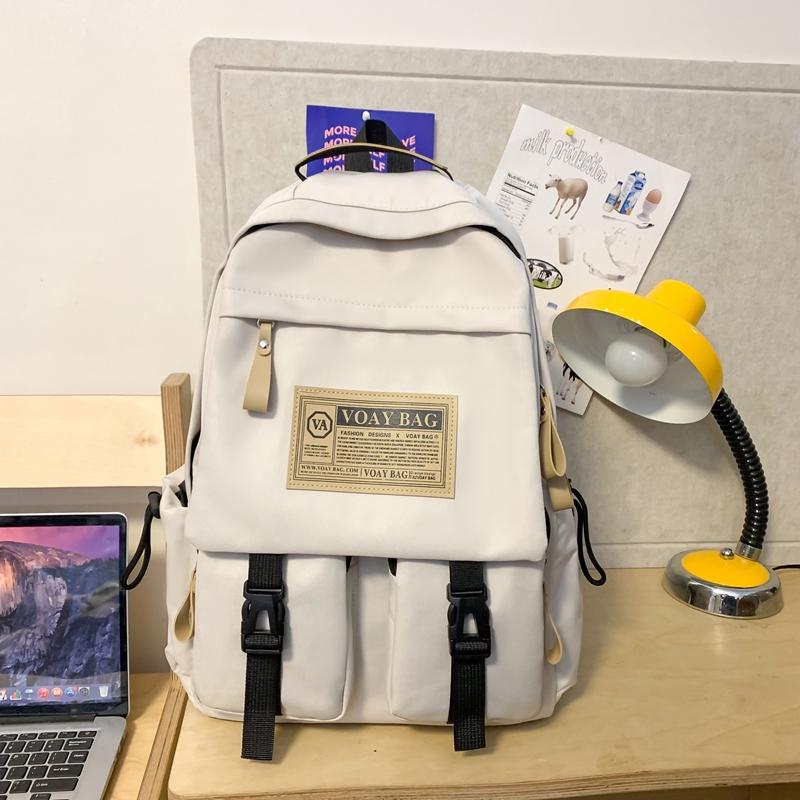 Boys Girls Backpack Letter Large Capacity High School Student Schoolbag