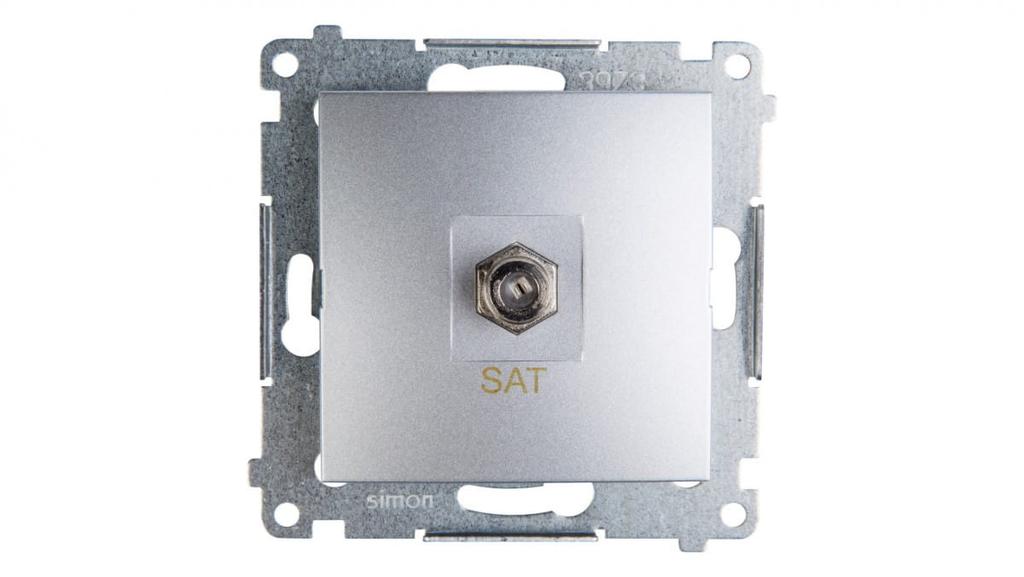Simon 54 Single Sat Antenna Socket Silver Mat Dasf1.01/43