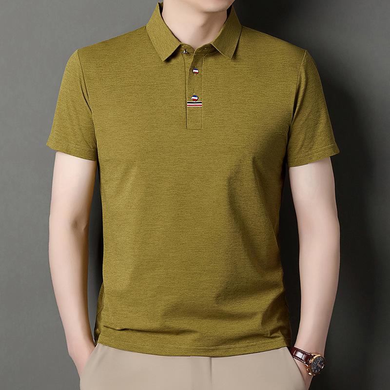 High Quality Short Sleeve Polo Shirt T-Shirt Men'S Business Casual Ice Top