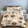 Paw Print Beige Bedding Set Bedding Duvet Cover Set Duvet Cover Pillowcases  (1 * Duvet Cover 2 * Pillowcases, Without Duvet Insert)