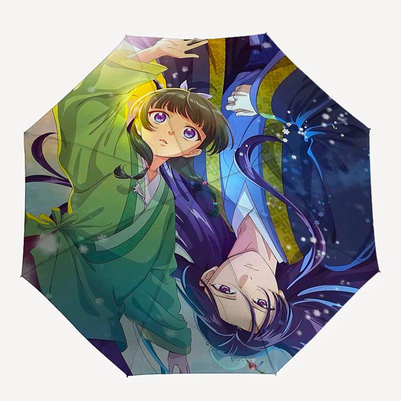 1 Stück Outdoor-Regenschirm mit Anime-Mädchen- und Jungen-Design - Automatisches Öffnen/Schließen, Tragbares 3-Falt-Design, 8-Speichen-Eisenrahmen - Perfektes Geschenk für Fans