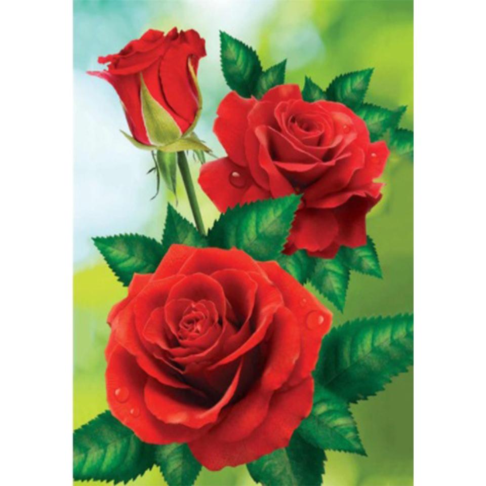 5D DIY Diamond Painting Flower Vase Cross Stitch Kit Rhinestone Rose Picture Full Diamond Embroidery Gift Mosaic Home Decoration