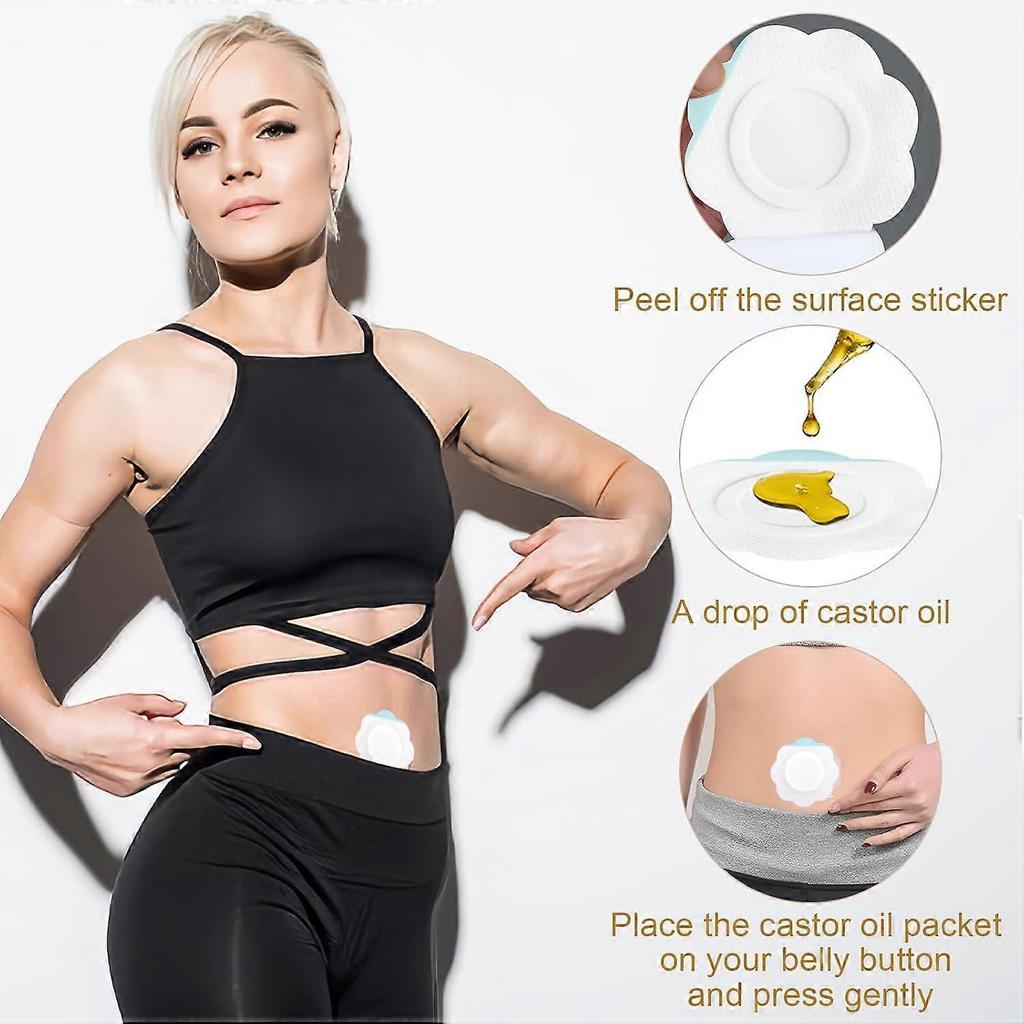 100 stuks Ricinusolie Navelpiercing Pleisters - Zelfklevende Wegwerp Ricinusolie Pleisters voor Navel, Biologisch Zeer Absorberend