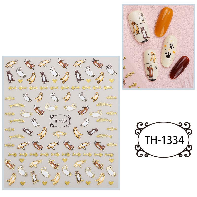 New Year Nail Art Stickers Bronzing Year of the Dragon Chinese Style Mahjong Cartoon Nail Stickers Decoration