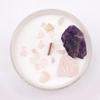 Third Eye Chakra Crystal Candle, Amethyst Rose Quartz