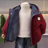 Kids Boys Girls Red Thick Warm Padded Winter Cotton Coat Jacket